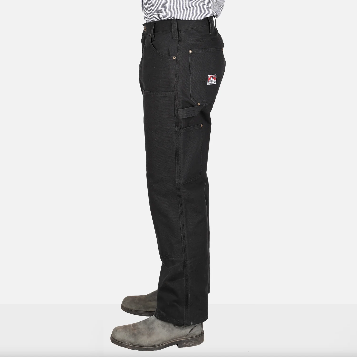 Canvas Double Knee Carpenter Pants - Black - Image 3